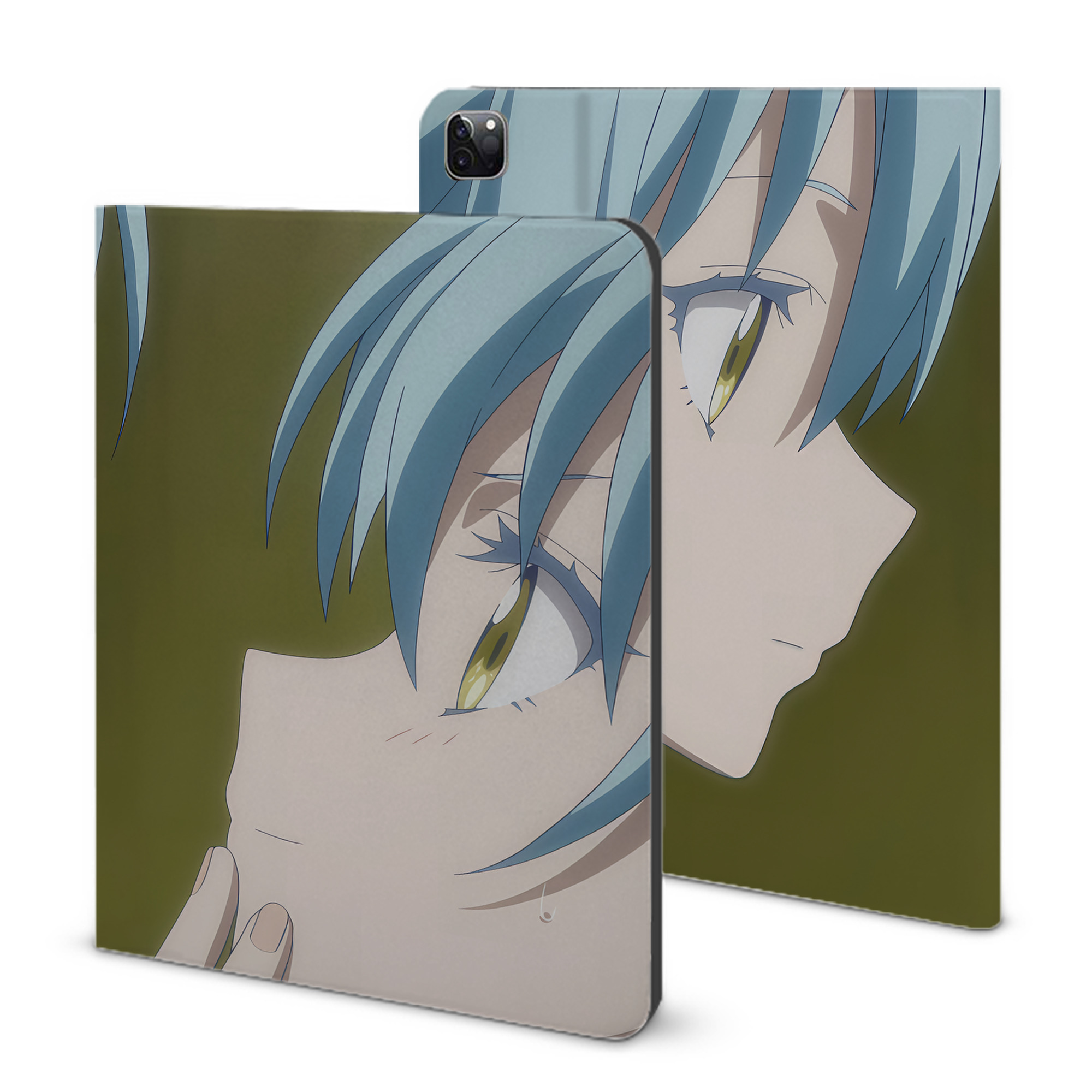 （画像用） 転スラ Regarding Reincarnated to Slime IPad ケース ブック型 PUレザー TPU 耐衝撃 軽量 薄型 ペン収納なし 全面保護 IPad 各モデル対応